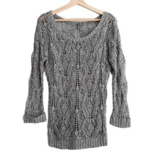 Gray NAF NAF Knit Scoop Neck Sweater